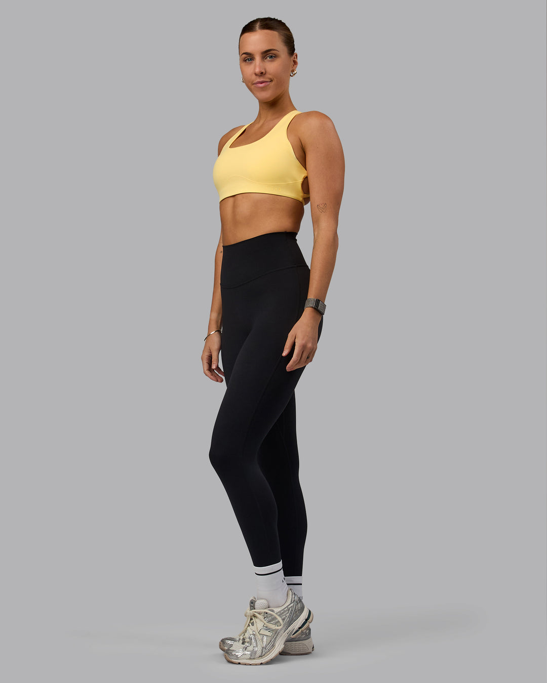 Women Wearing Aspire Sports Bra - Lemon