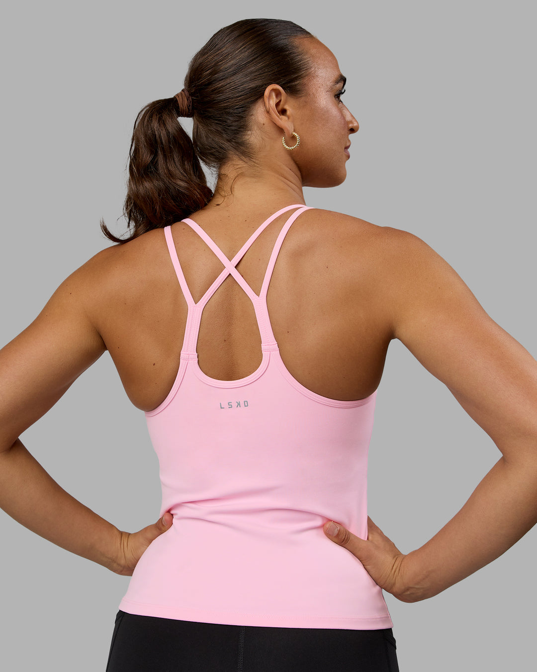 Woman wearing Balance Active Shelf Bra Tank - Pale Pink