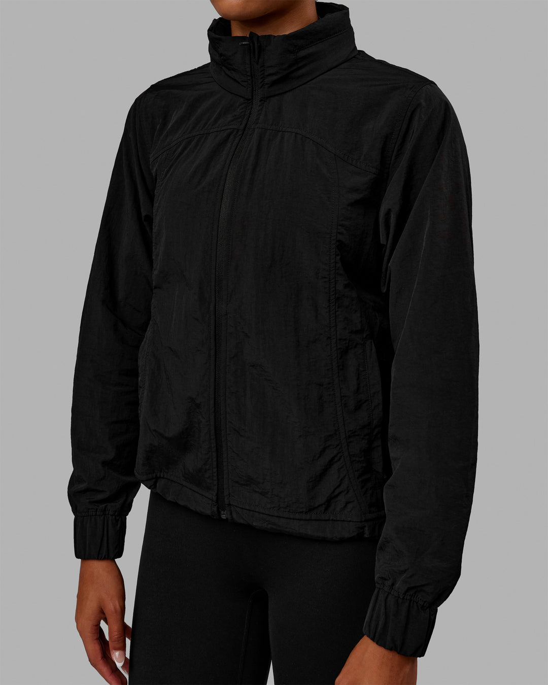 Women Wearing Barely There Jacket - Black