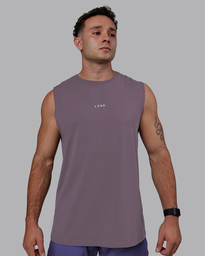 Man wearing Base FLXCotton Tank - Purple Sage
