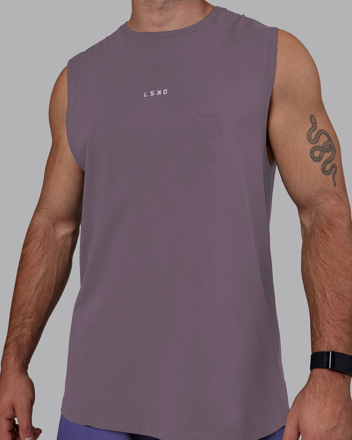 Man wearing Base FLXCotton Tank - Purple Sage
