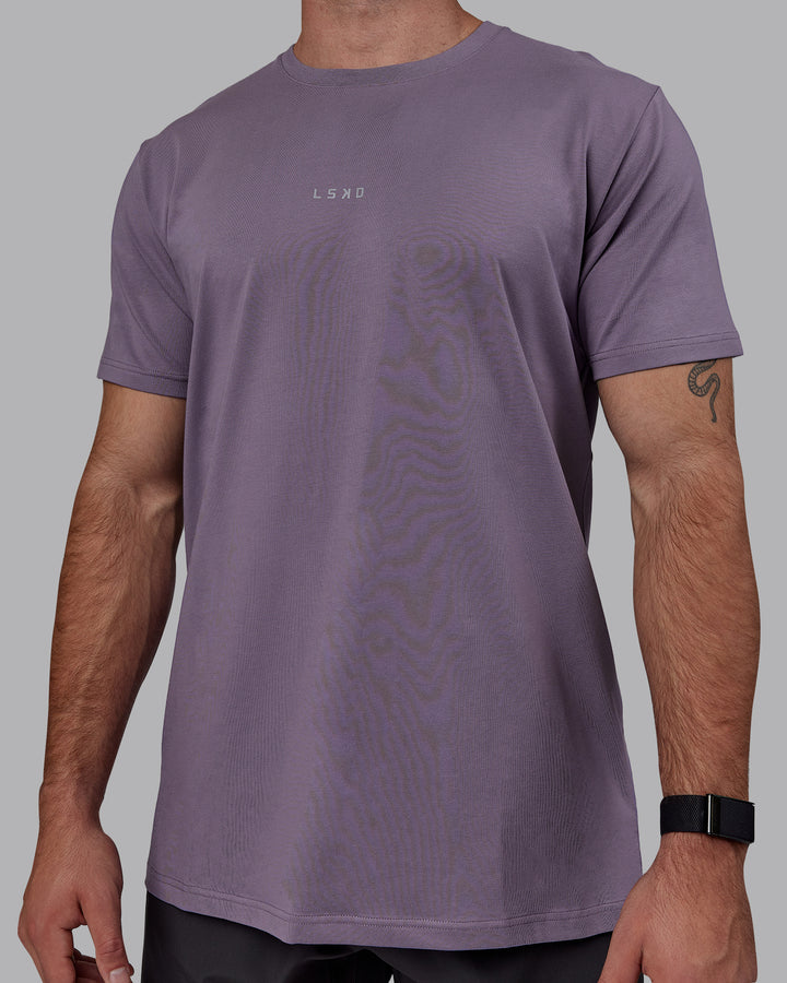 Man wearing Base FLXCotton Tee - Purple Sage
