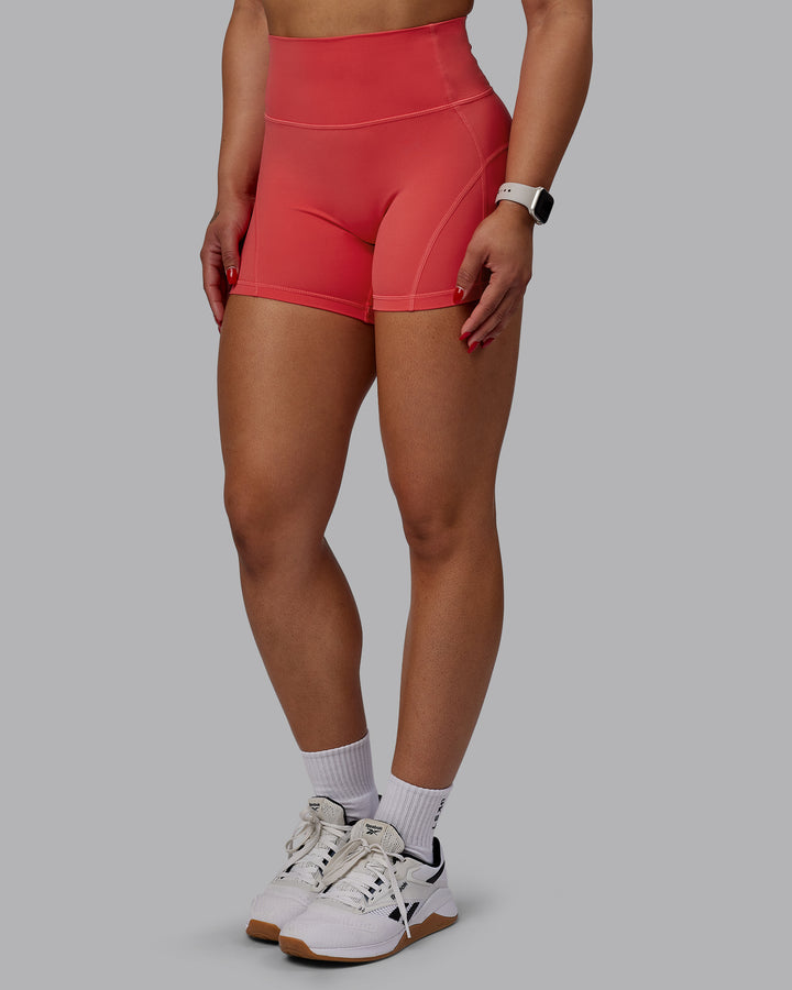 Woman wearing Bend X-Short Tights - Cayenne
