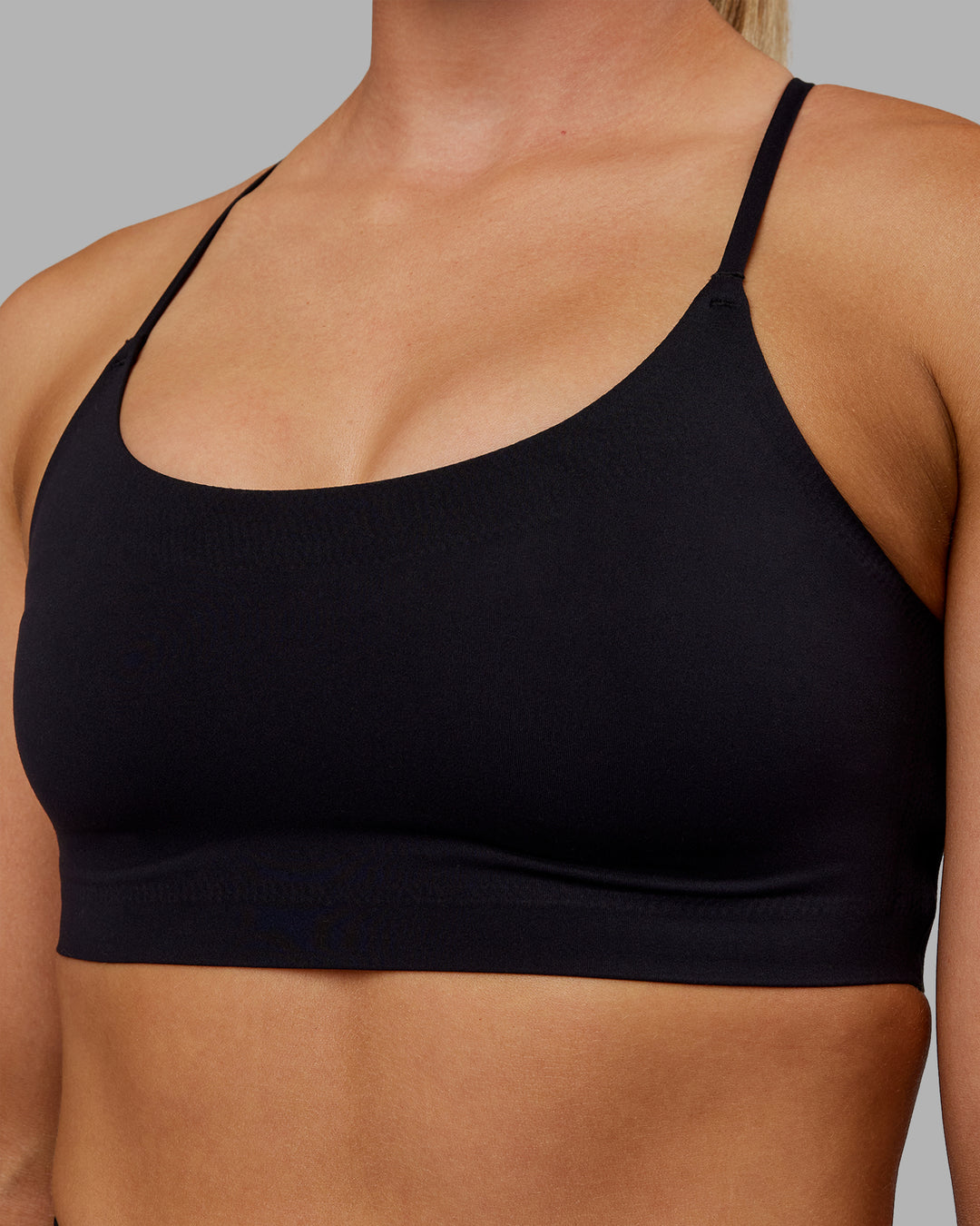 Woman wearing Bonded Sports Bra - Black