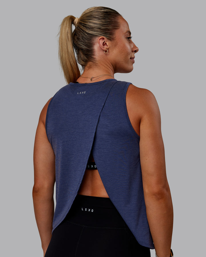 Woman wearing Breeze Training Tank - Future Navy
