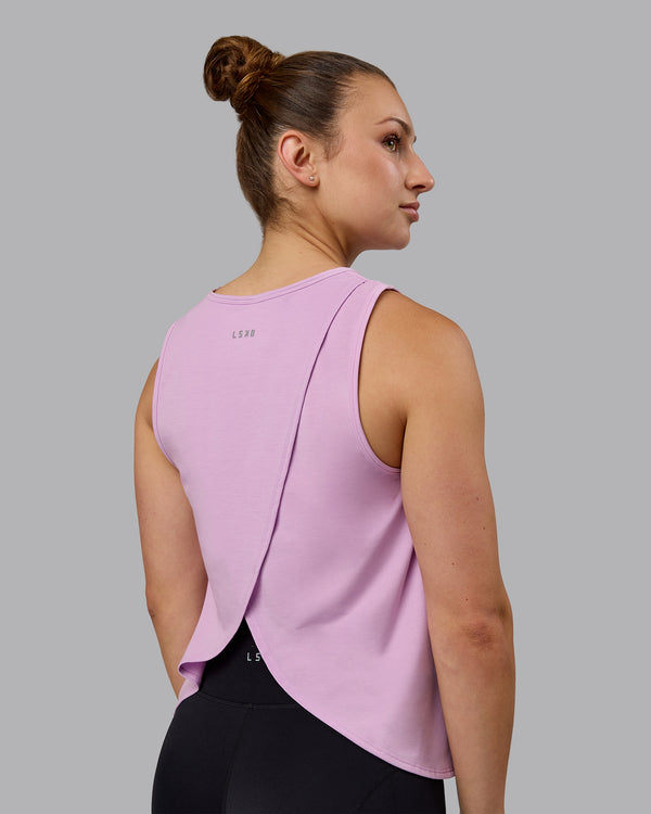 Woman wearing Breeze Training Tank - Pastel Orchid