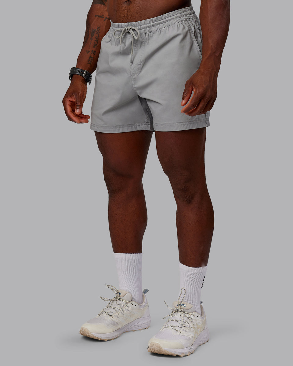 Man wearing Daily 5" Shorts - Circular Grey