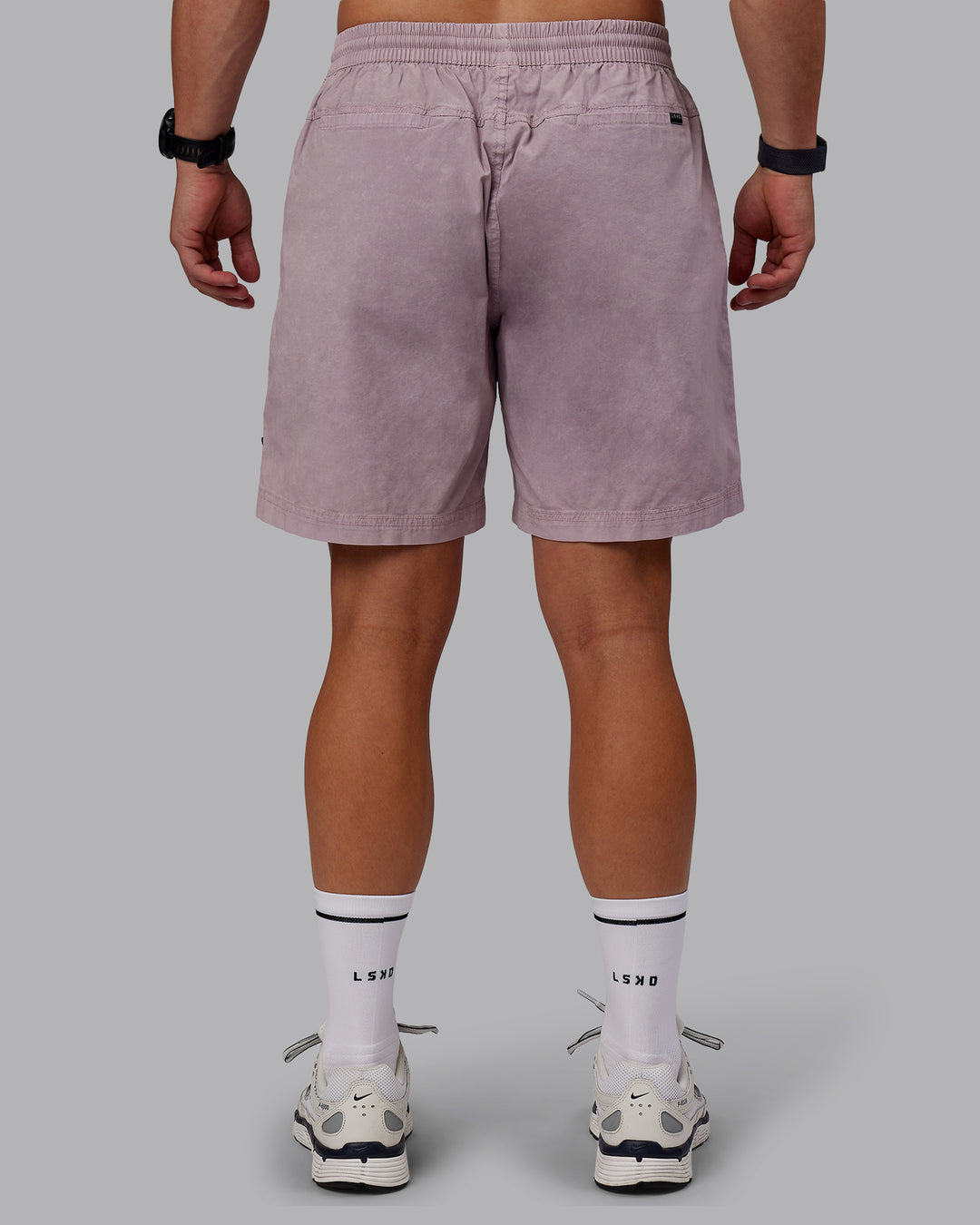 Man wearing Washed Daily 7&quot; Shorts - Greyish Purple