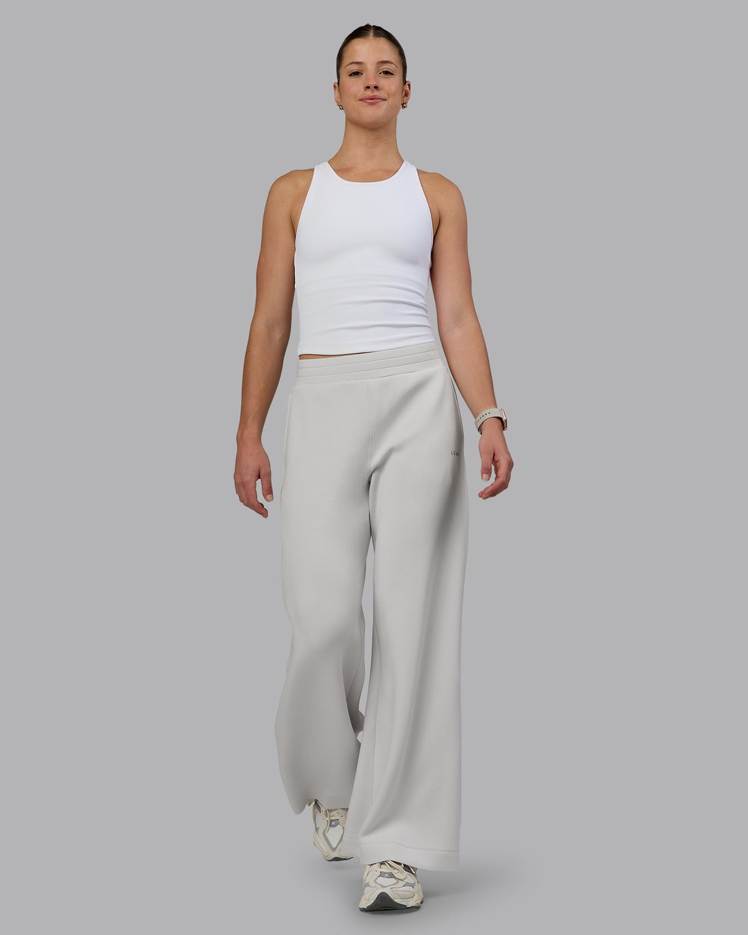 Woman wearing Elevate SoftTouch Wide Leg Pants - Clay-Clay