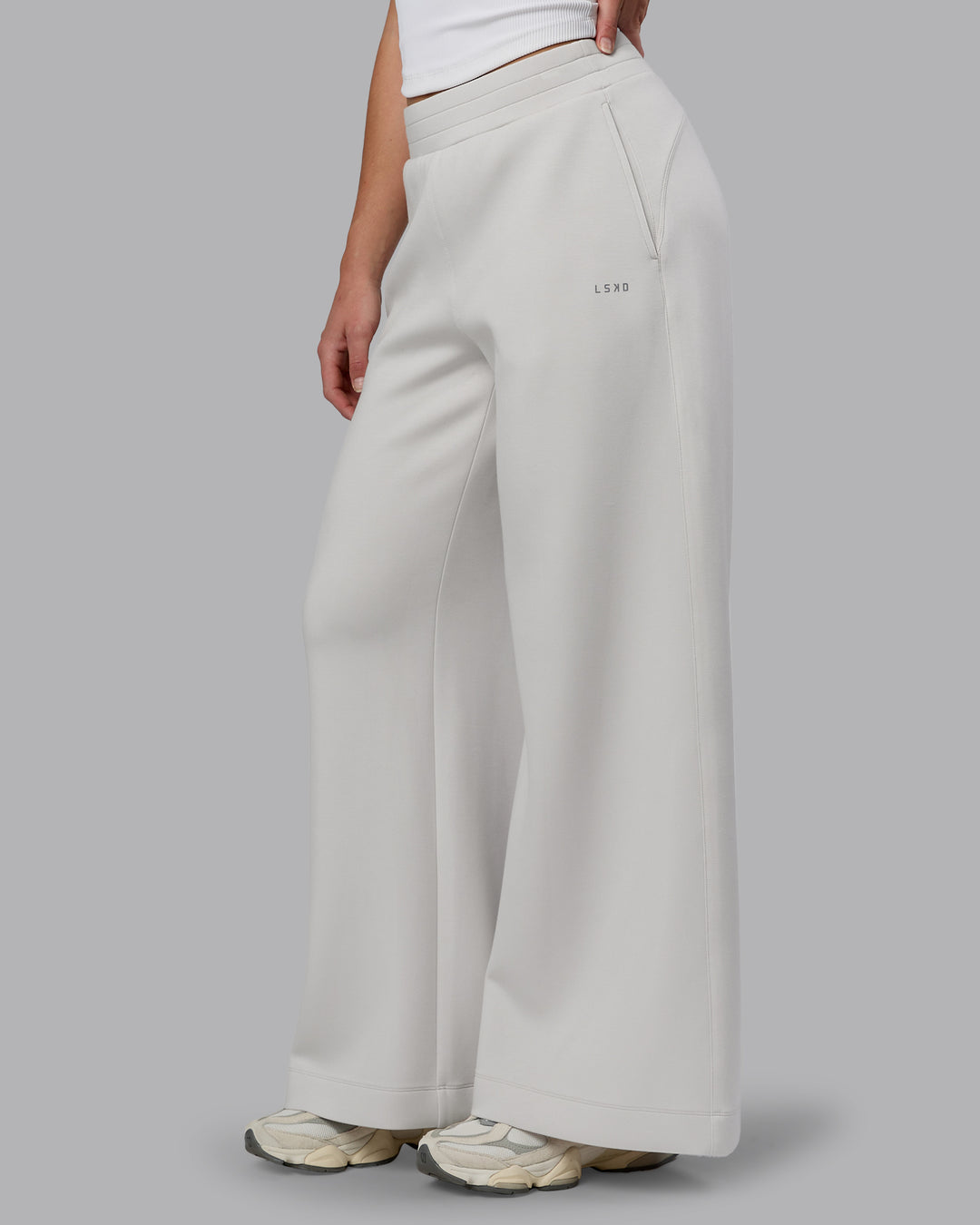 Woman wearing Elevate SoftTouch Wide Leg Pants - Clay-Clay