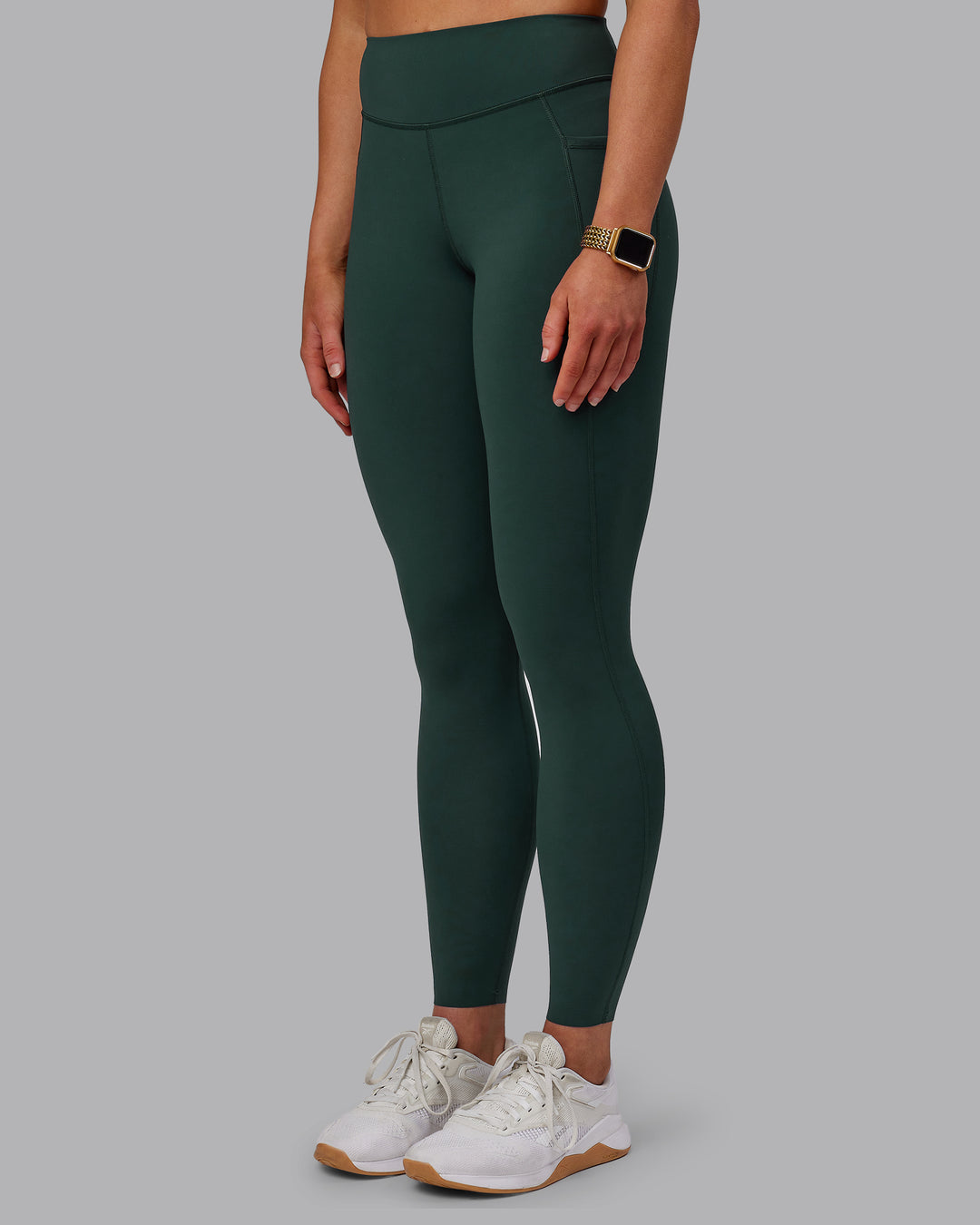 Woman wearing Elite Full Length Leggings - Vital Green