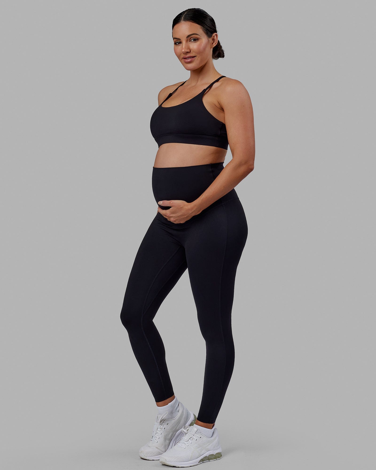 Oatmeal Beige Classic Full Length Maternity Leggings | LOVALL