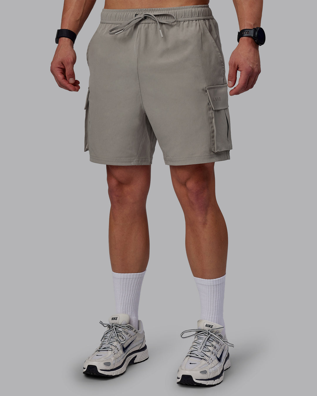 Man wearing Energy Stretch Performance Cargo Shorts - Elephant