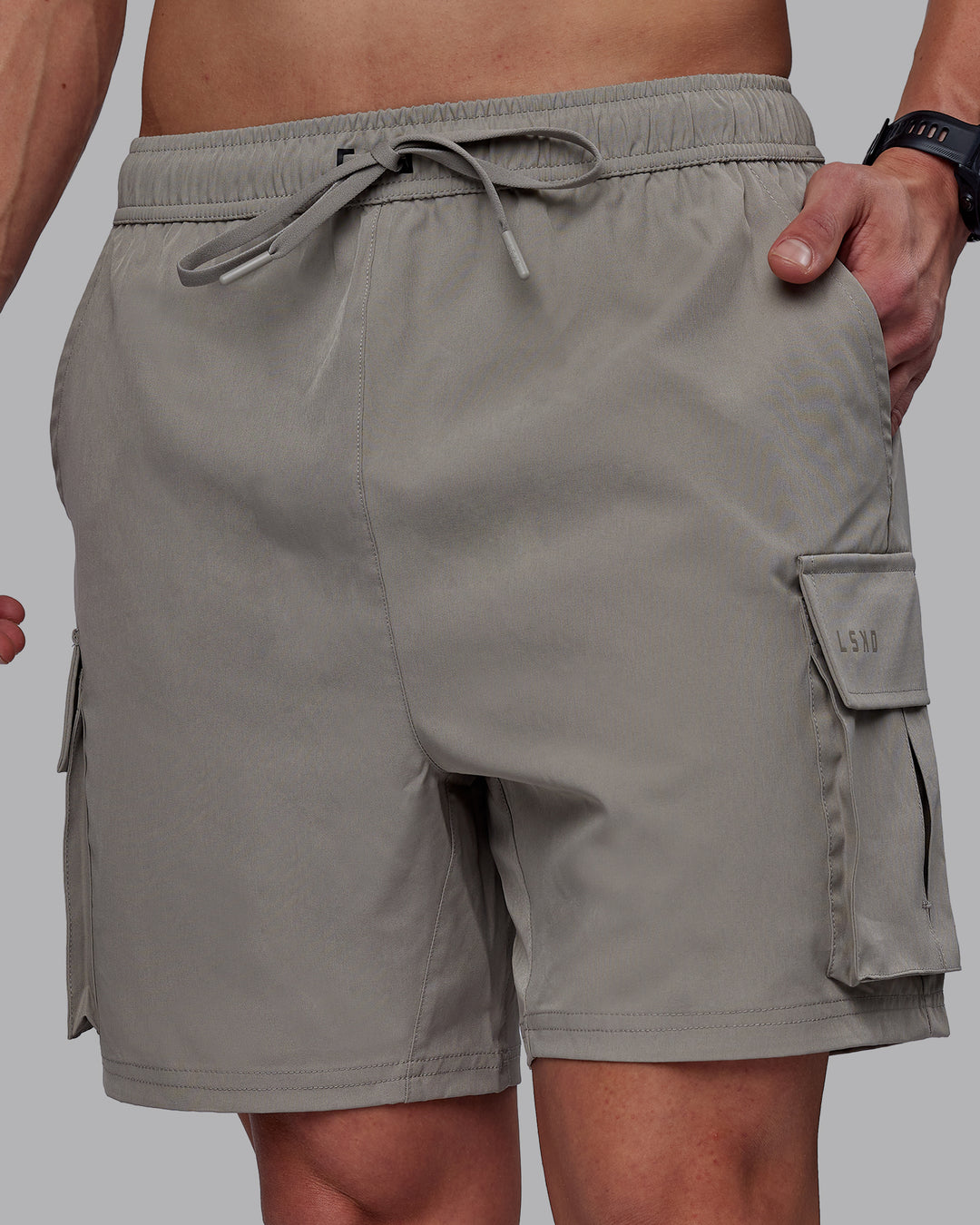 Man wearing Energy Stretch Performance Cargo Shorts - Elephant