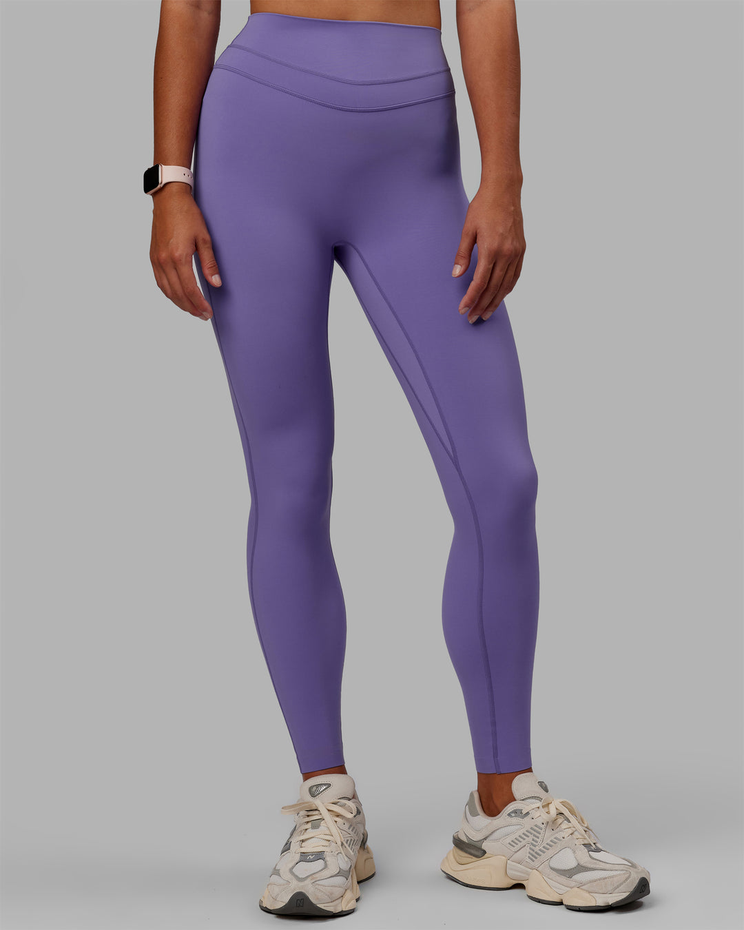 Woman wearing Enhance Full Length Tights - Dahlia Purple