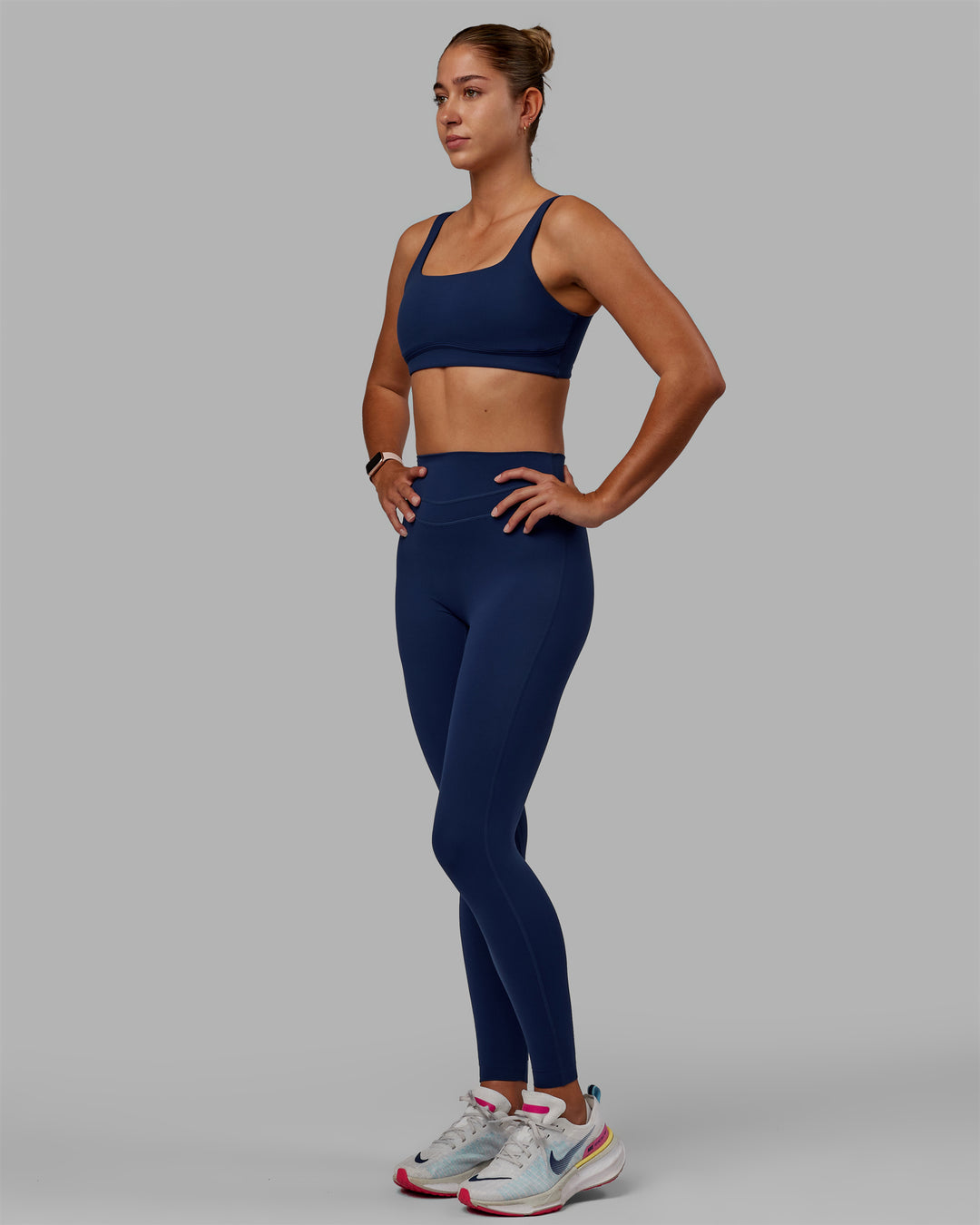 Woman wearing Enhance Full Length Tight - Midnight Blue