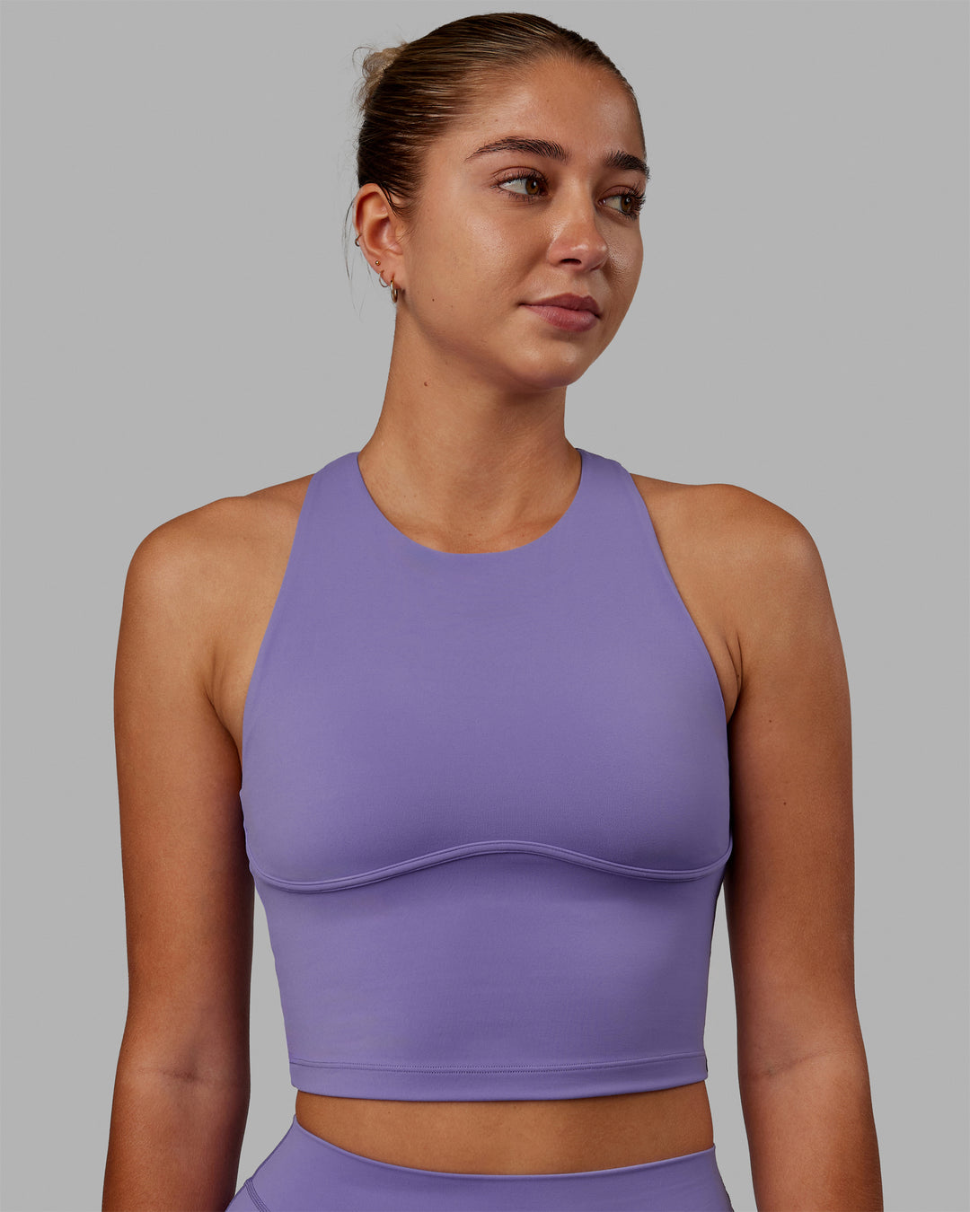 Woman wearing Enhance Shelf Bra Tank - Dahlia Purple