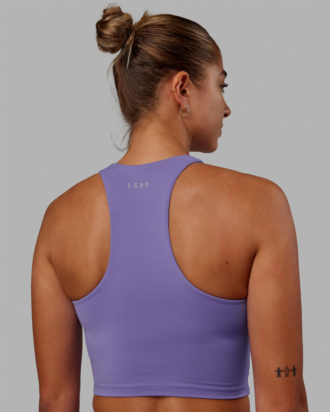 Woman wearing Enhance Shelf Bra Tank - Dahlia Purple