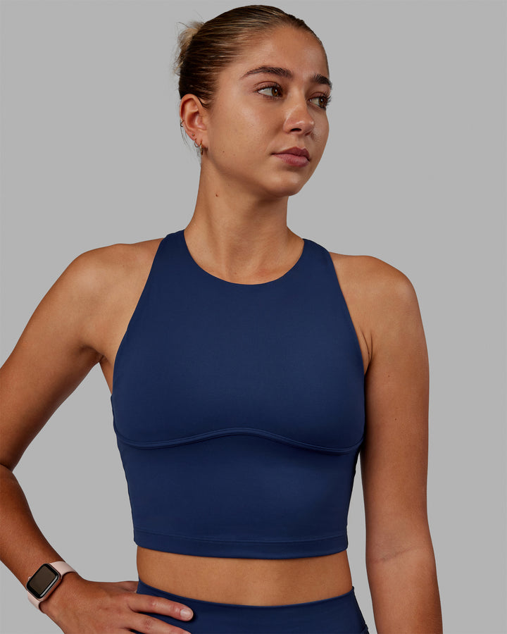 Enhance Shelf Bra Tank - Midnight Blue | LSKD