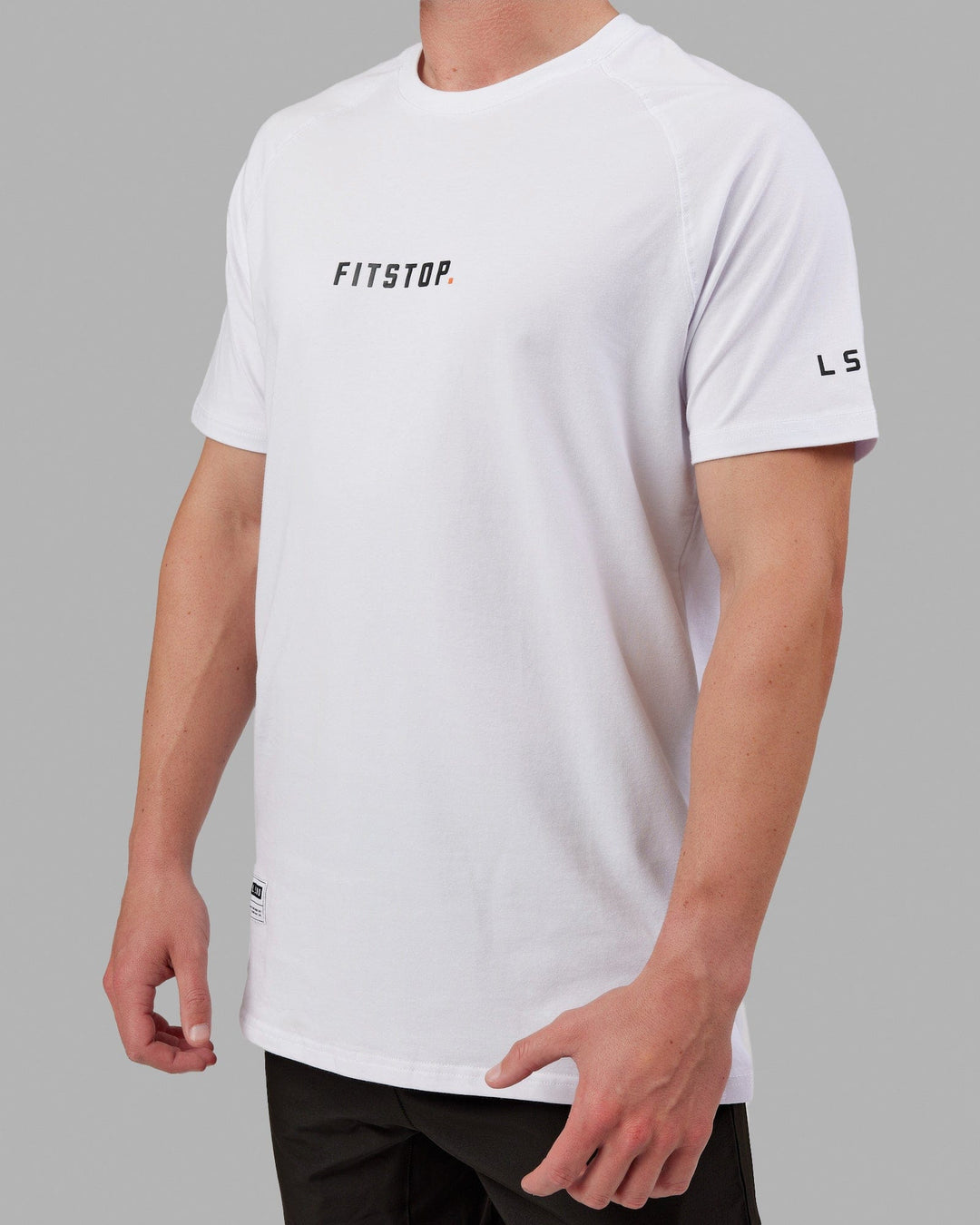 Man wearing Fitstop Optimal Tee - White