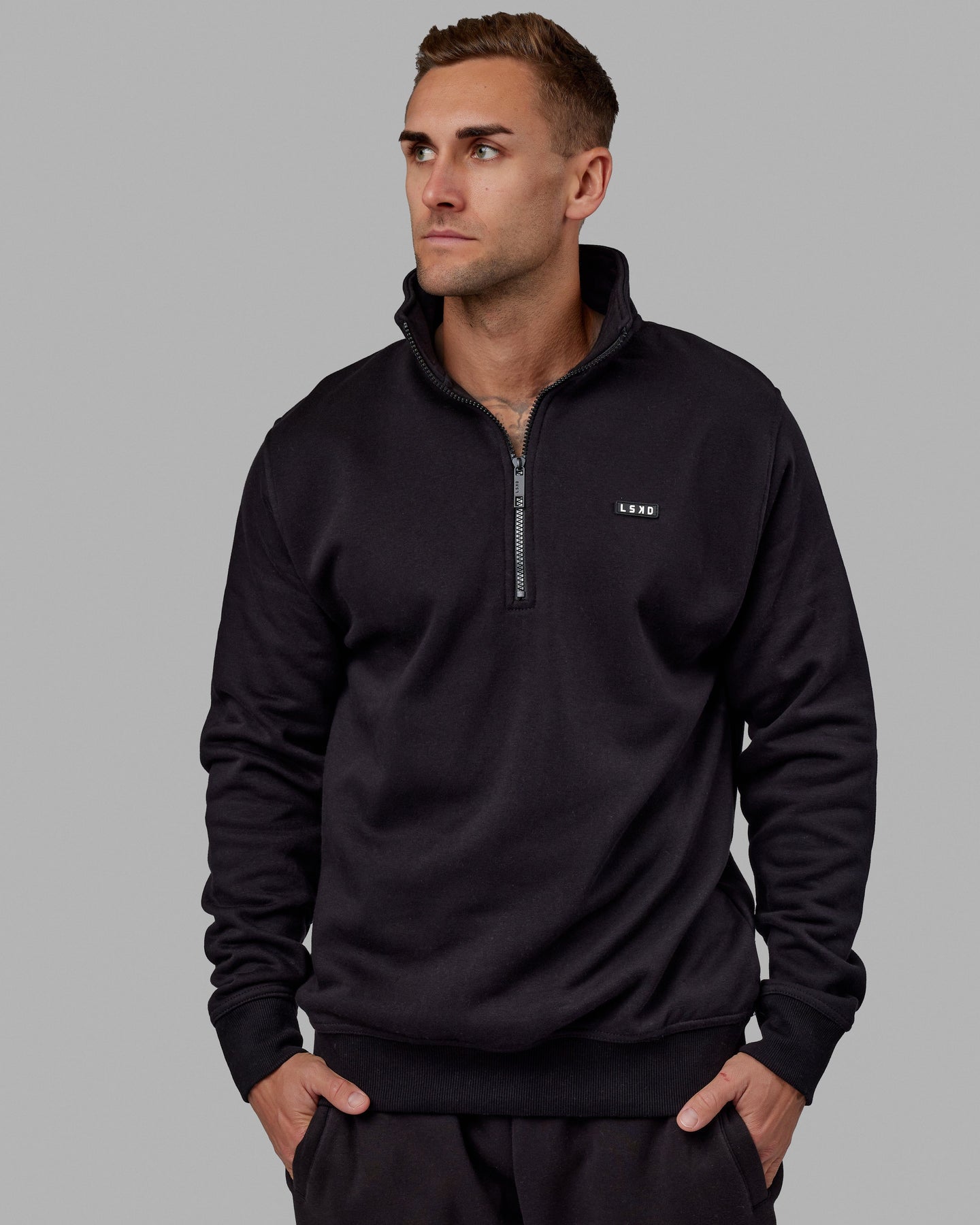 Quarter zip pullover on sale black