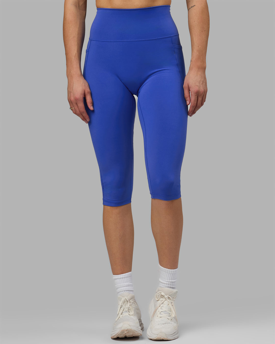 Woman wearing Fusion 3/4 Length Tights - Power Cobalt