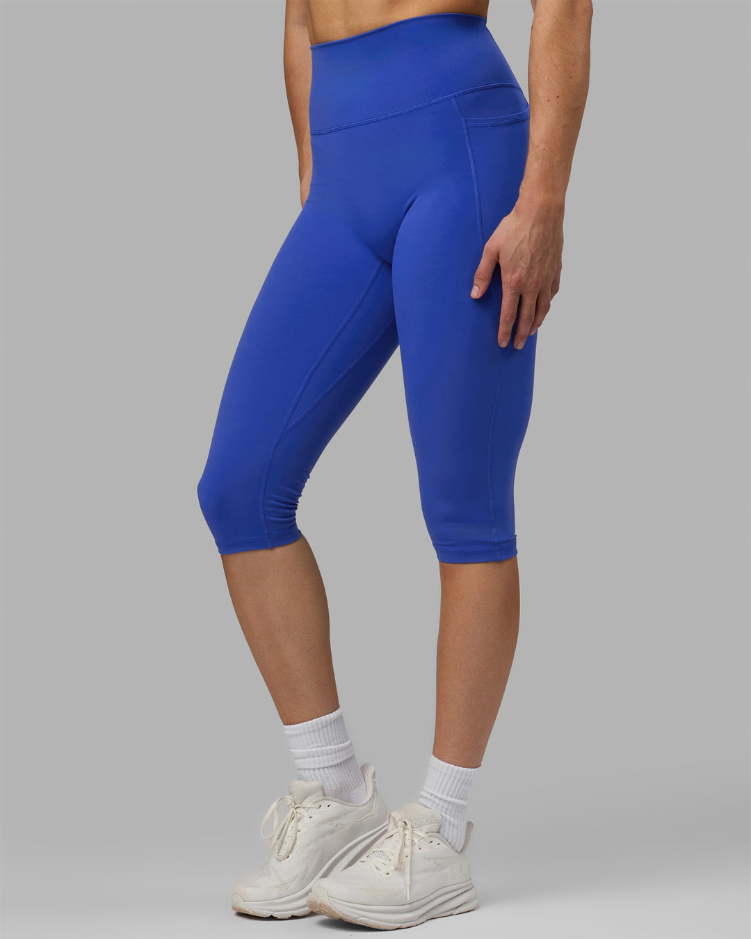 Woman wearing Fusion 3/4 Length Tights - Power Cobalt