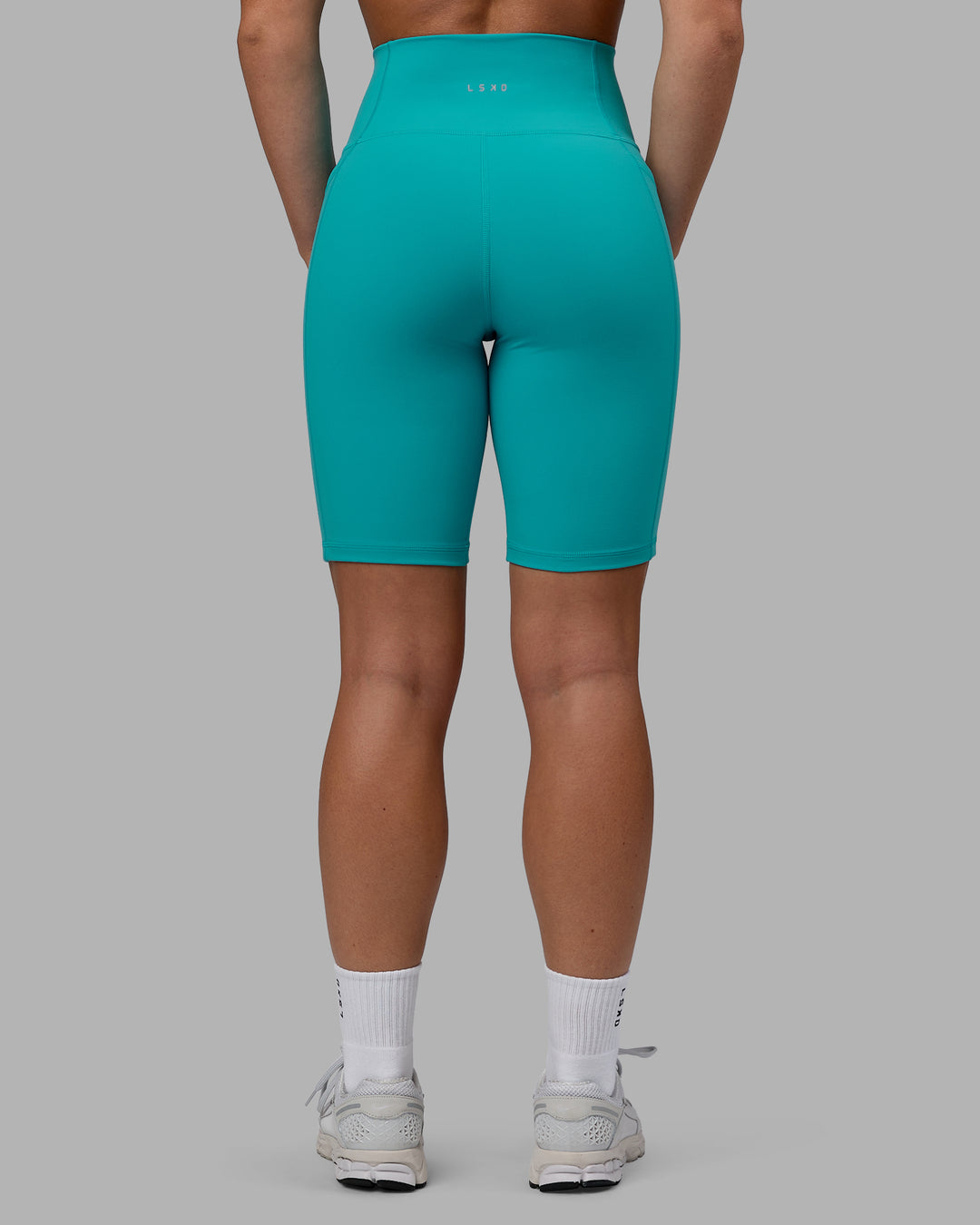 Woman wearing Fusion Bike Shorts - Uplift Blue