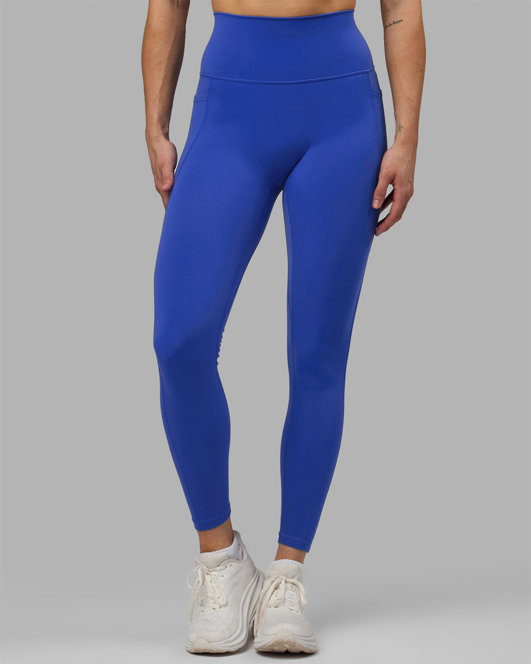 Woman wearing Fusion Full Length Tights - Power Cobalt