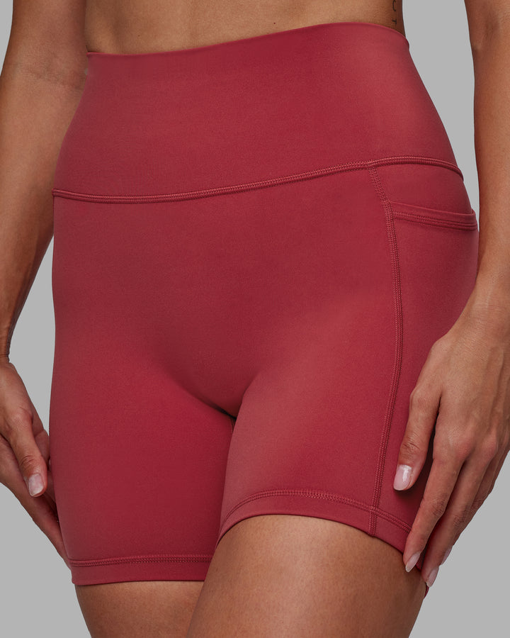 Woman wearing Fusion Mid Short Tights - Claret
