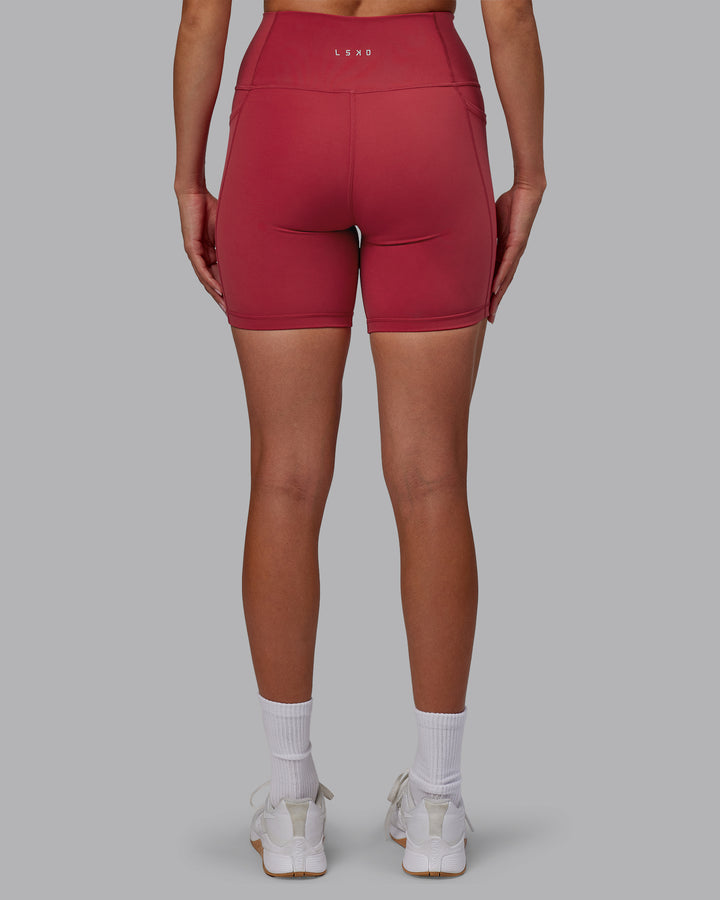 Woman wearing Fusion Mid Short Tights - Claret
