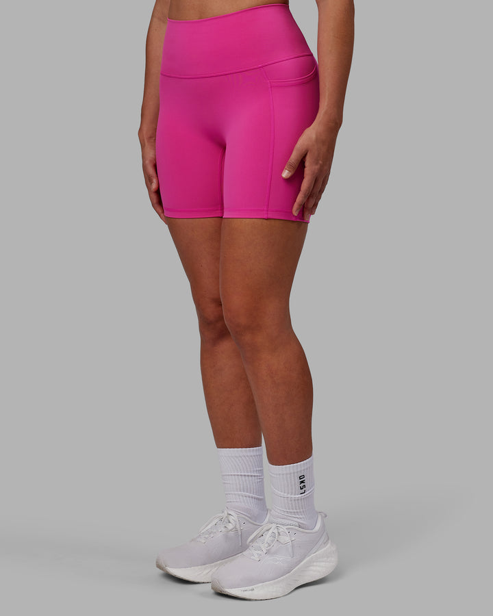 Woman wearing Fusion Mid Short Tights - Fuchsia Pink
