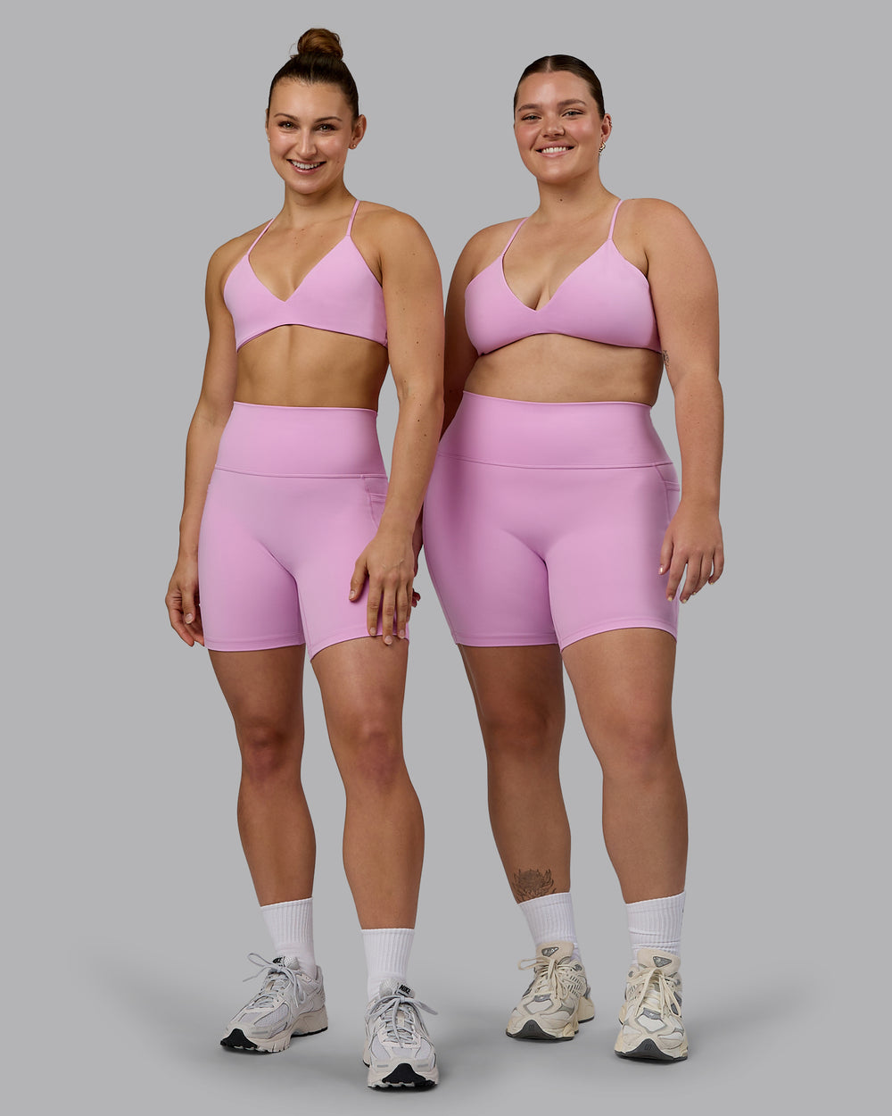 Woman wearing Fusion Mid Short Tights - Pastel Orchid