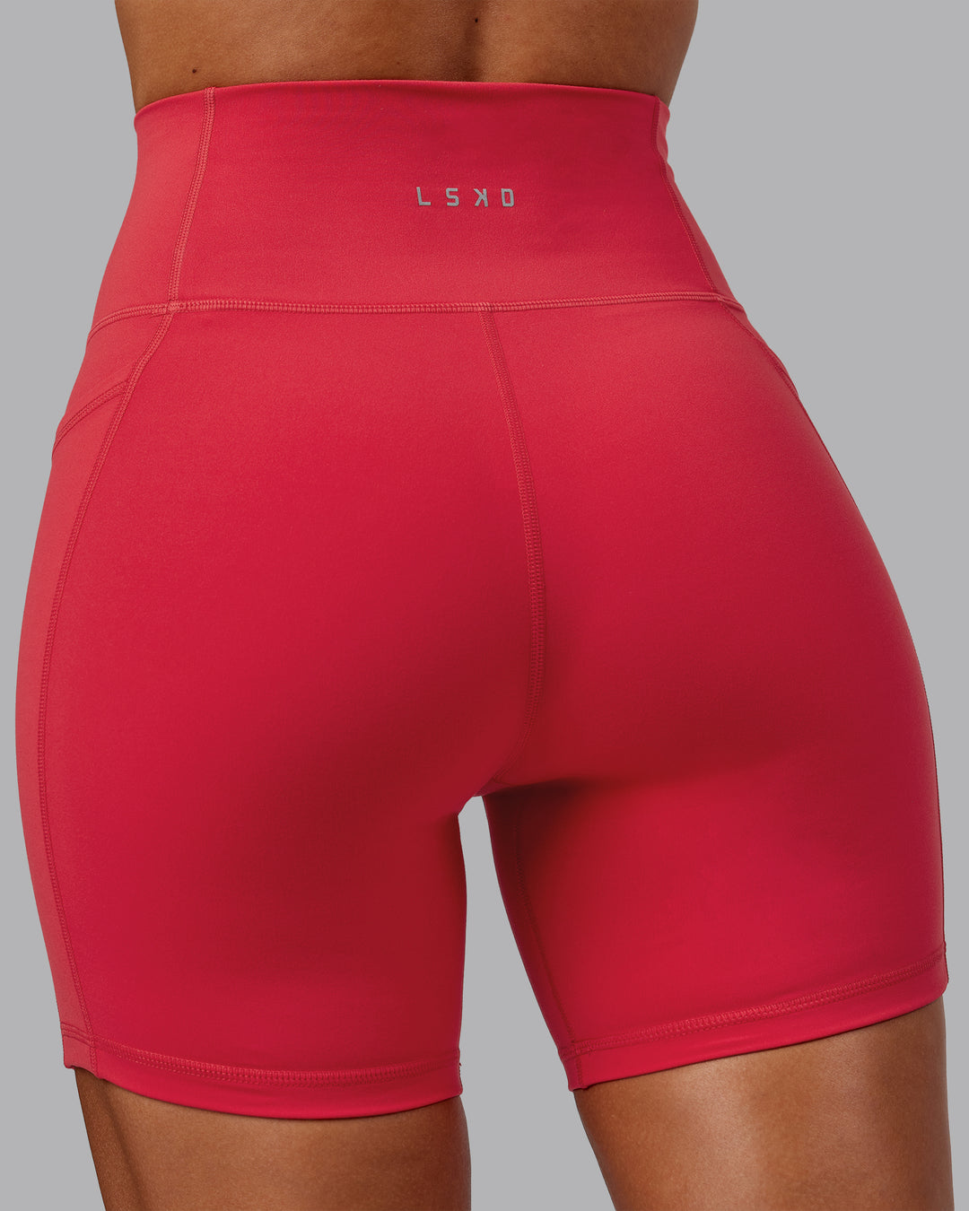 Woman wearing Fusion Mid Short Tights - Scarlet