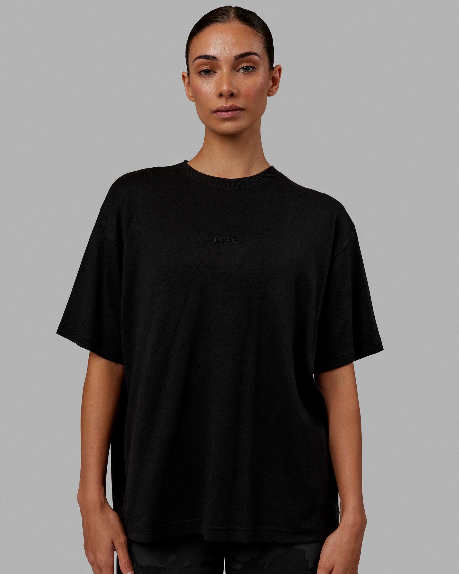 Go-To Modal Oversized Tee - Black-Black | LSKD