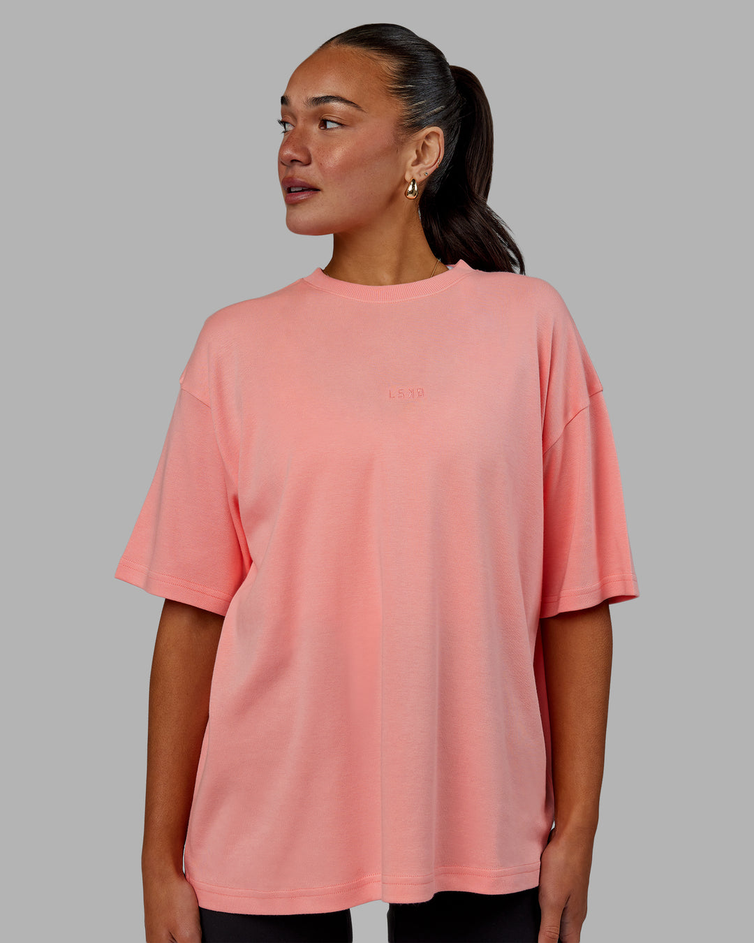 Woman wearing Go-To Modal Oversized Tee - Murex Shell