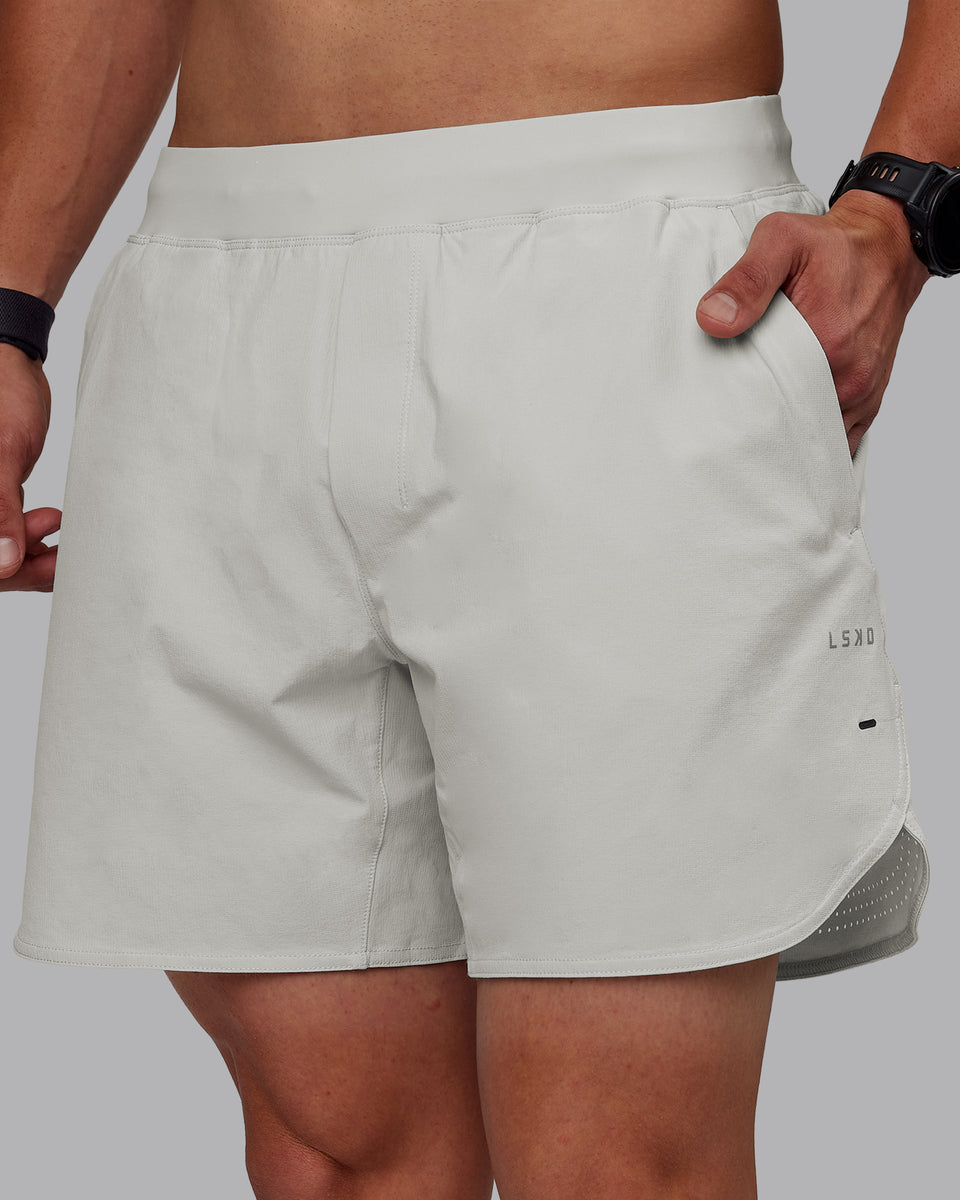 Man wearing Lift 6" Lined Performance Shorts - Digital Mist