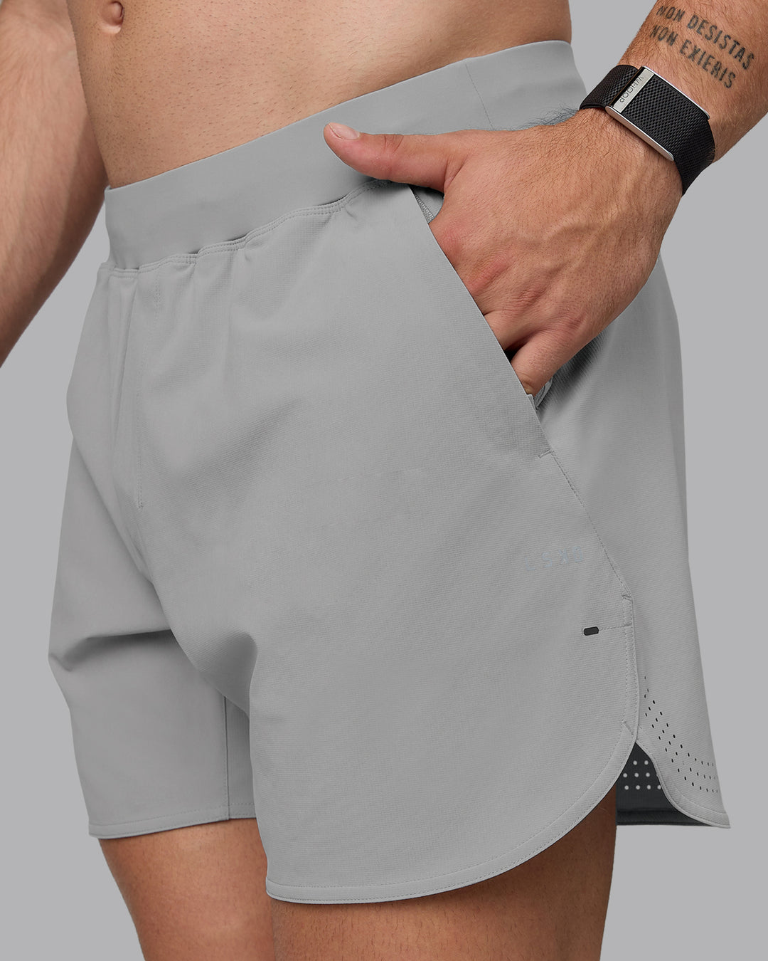 Man wearing Lift 6&quot; Performance Shorts - Circular Grey