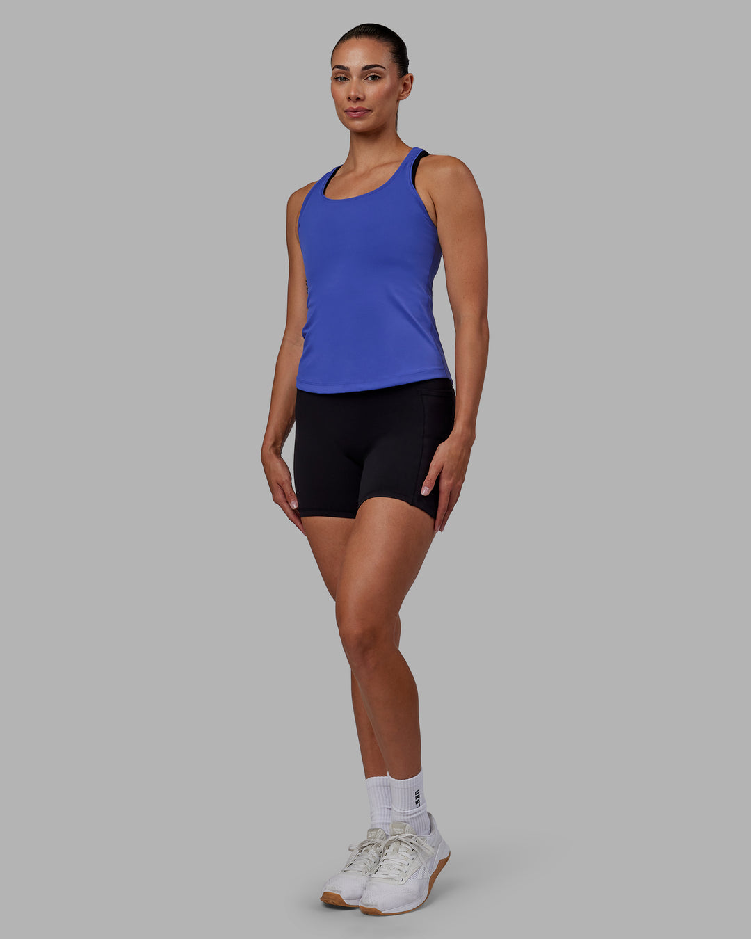 Women Wearing Lift Performance Tank - Power Cobalt