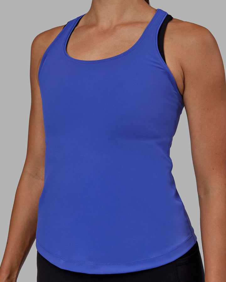 Women Wearing Lift Performance Tank - Power Cobalt
