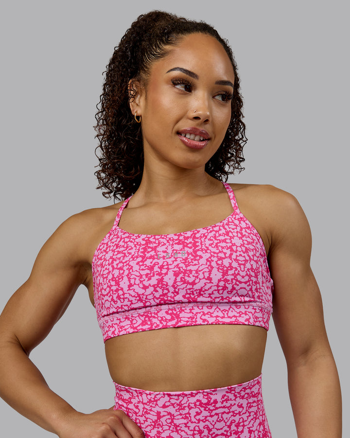 Woman wearing Lift Sports Bra - Patina-Ultra Pink
