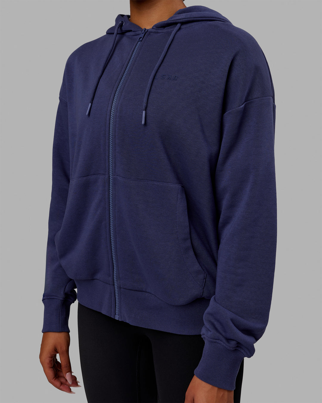 Woman wearing MVP Zip Through Hoodie - Future Dusk