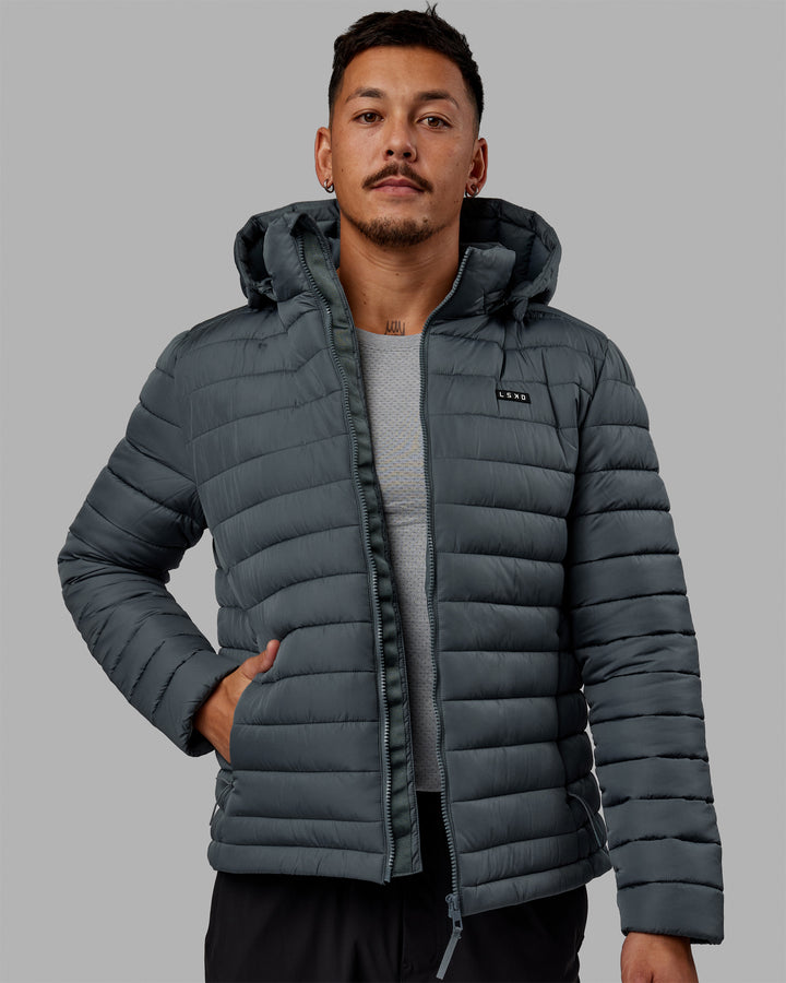 Man wearing All Day Puffer Jacket - Storm
