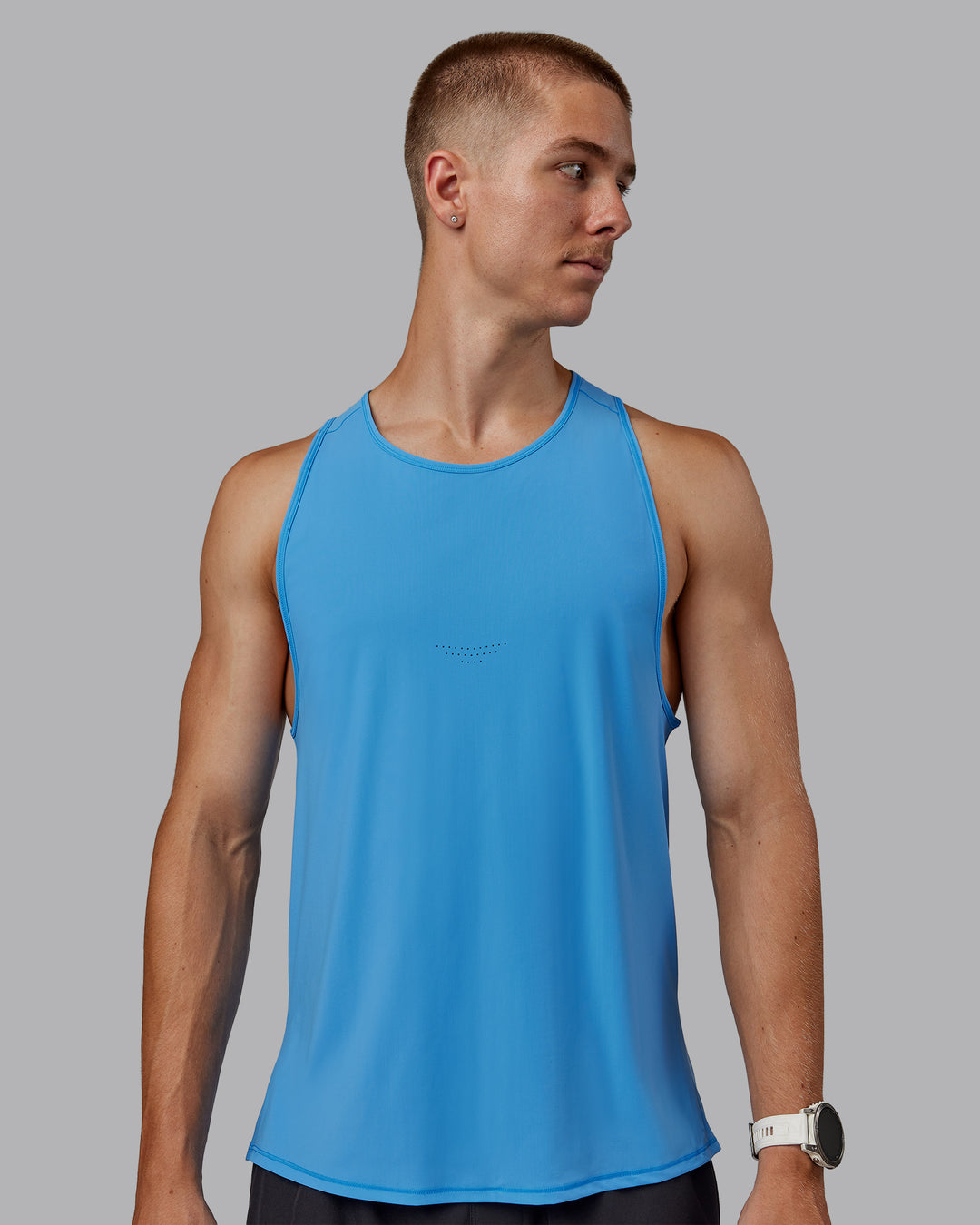 Man wearing Cadence Tank - Azure Blue