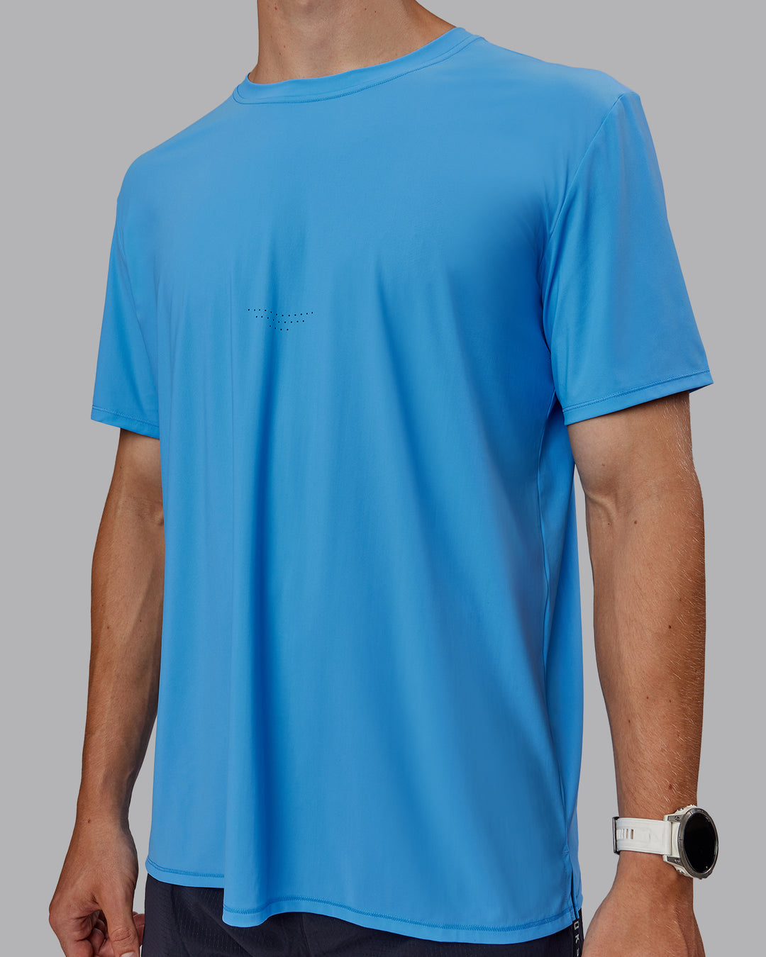 Man wearing Cadence Tee - Azure Blue