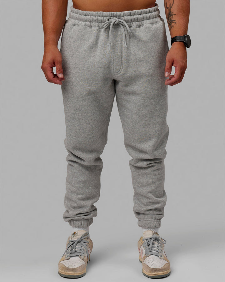 Man wearing MVP Track Pants - Lt Grey Marl
