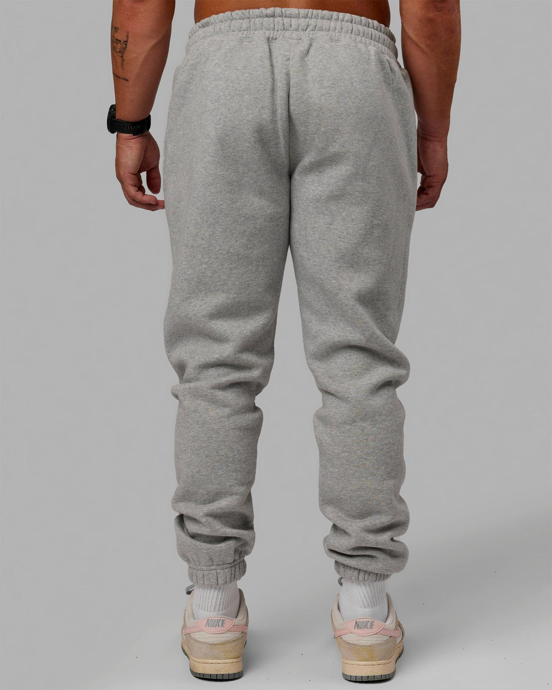 Man wearing MVP Track Pants - Lt Grey Marl