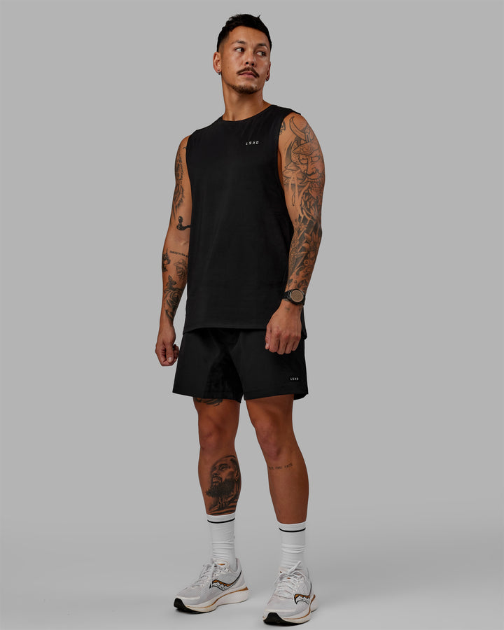 Man wearing Perform VapourFLX Muscle Tank - Black-Reflective
