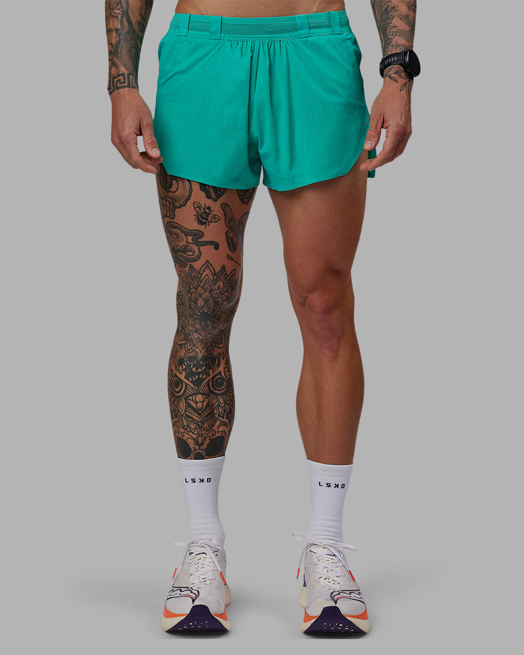 Man wearing Race Day 3&quot; Lined Running Shorts - Atlantis