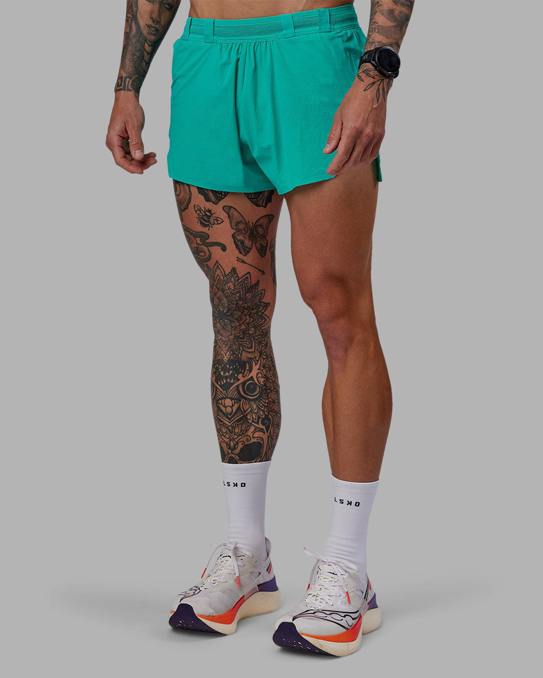 Man wearing Race Day 3&quot; Lined Running Shorts - Atlantis